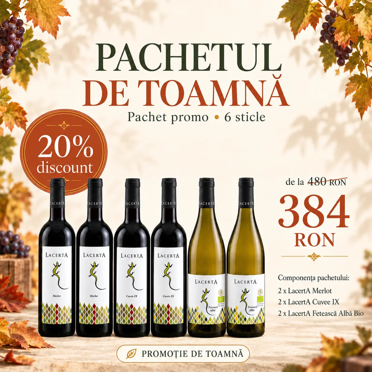 Pachetul de Toamnă: 6 vinuri la 20% discount