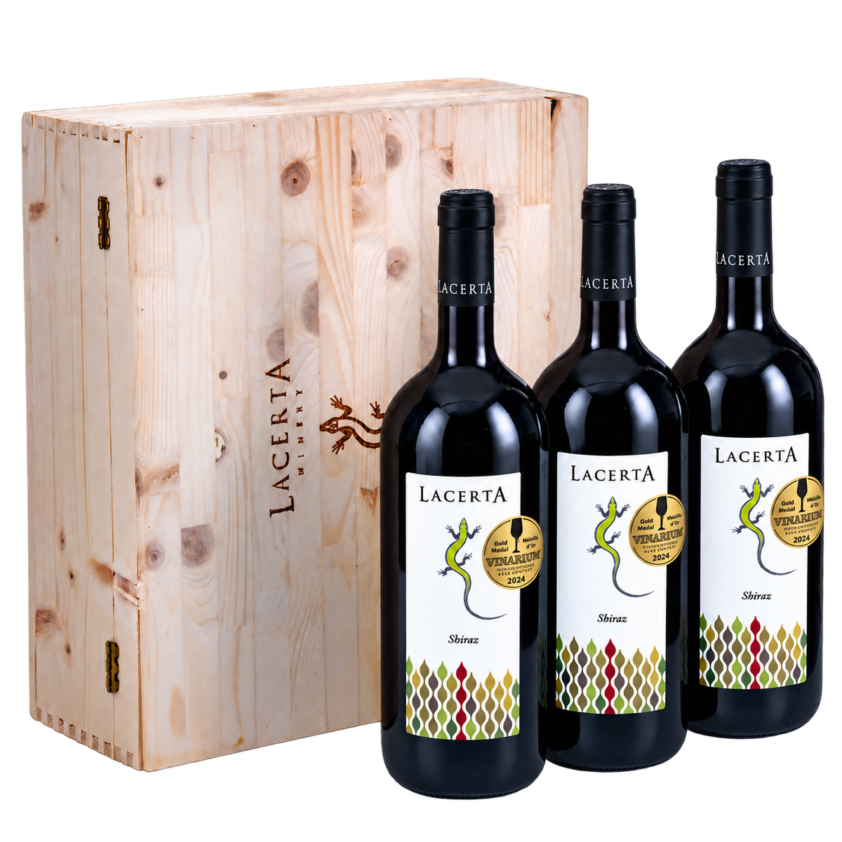 Pachet LacertA Verticală Shiraz 2013, 2014, 2016 – trei sticle de vin roșu
