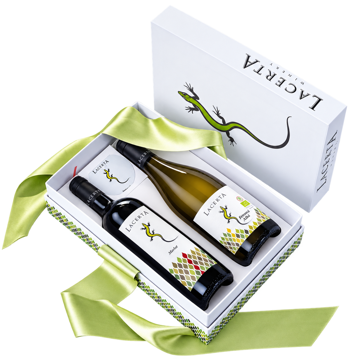 Pachet Verde by LacertA – cutie premium deschisă cu Fetească Albă și Merlot